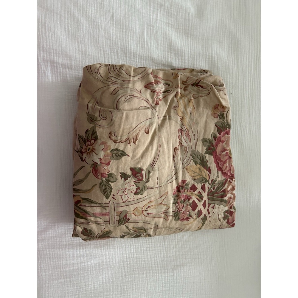 Vintage Ralph Lauren Guinevere King Fitted Sheet Sateen Aragon Floral